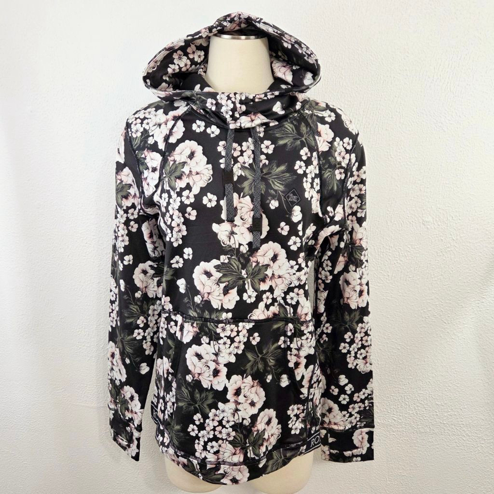 Rojo Outerwear Splendid Base Layer Hood floral hoodie pink black medium